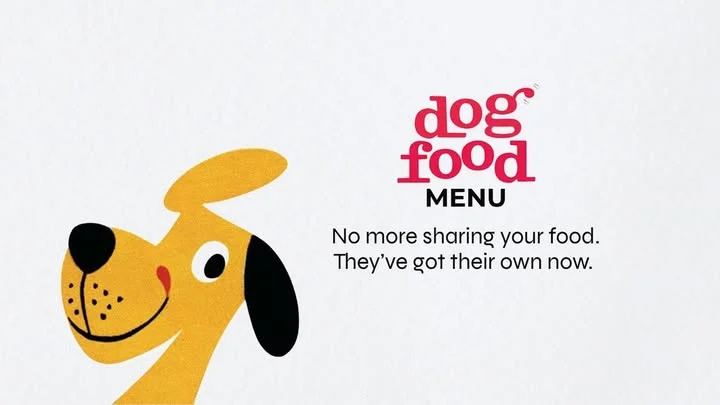 Esak Dog Food Menu announcement poster
